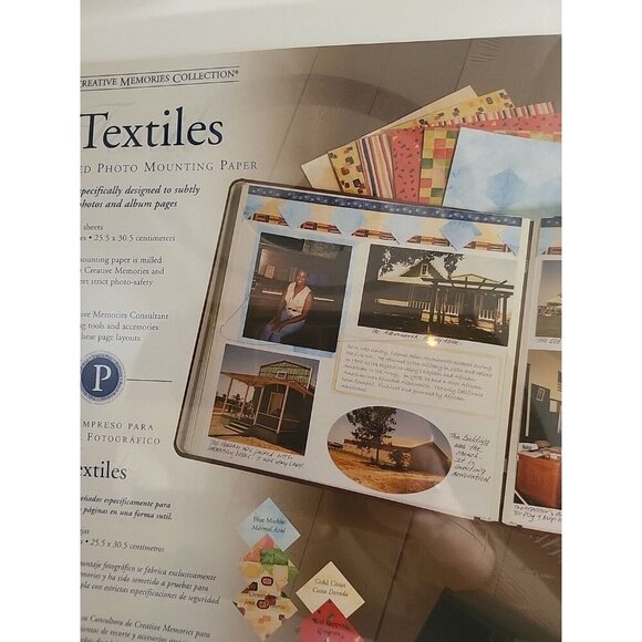 Creative Memories Printed Mounting Paper: "Textiles" NIP 6 Colors 12 Sheets - Picture 5 of 6